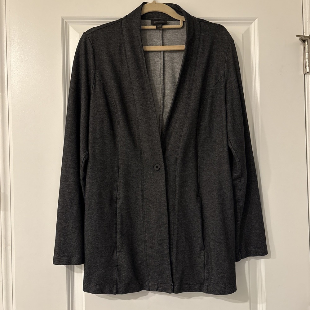 J.Jill Wearever Collection Rayon Single Buttoned Blazer Jacket Gray Size Small